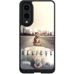 Nivocase Hülle für Samsung Galaxy S25 Edge Handyhülle NIVOcore Case Schwarz Motivation Tiere Tiger (Samsung Galaxy S25 Edge), Smartphone Hülle, Schwarz