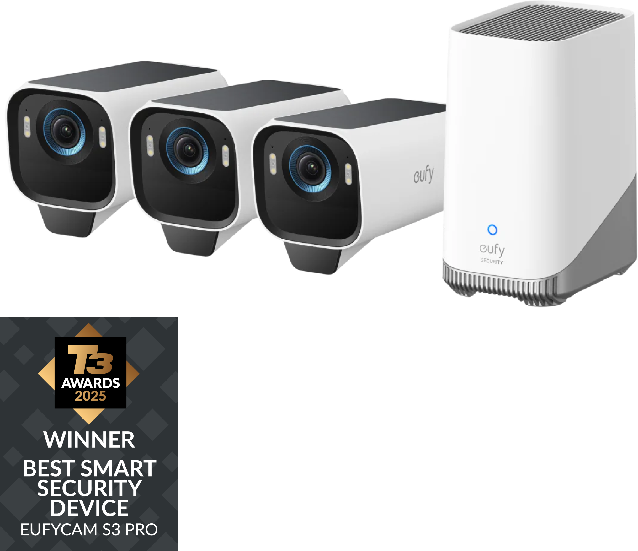 eufyCam S3 Pro 3-Cam Kit White