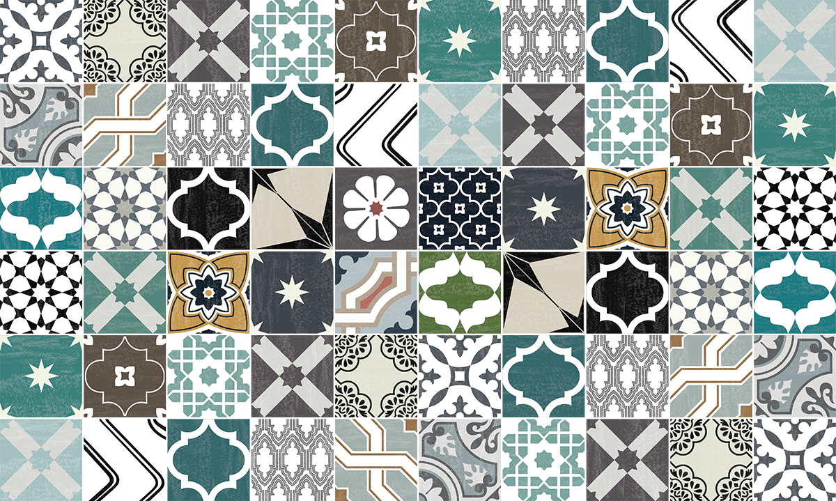 Ambiance-sticker 60 stickers carreaux de ciment authentiques alamea