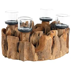 Kranz Teak Mandala 4flg, 40 cm