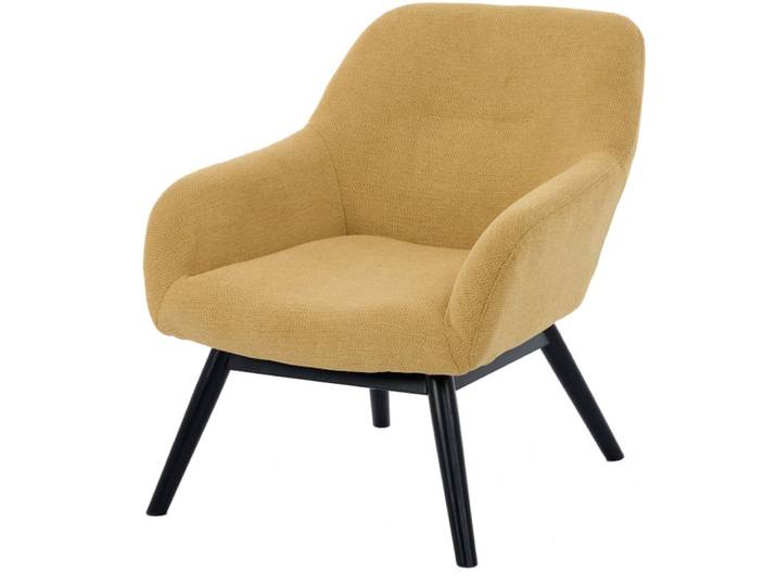 Fauteuil en bois noir et tissu trendy safran