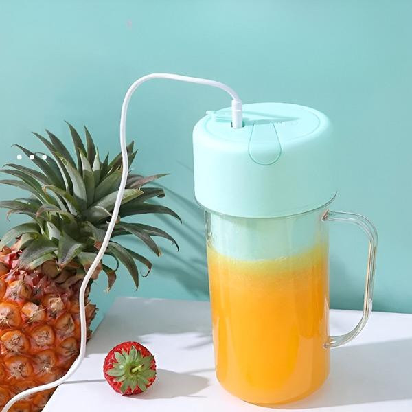 Mormark Draagbare draadloze blender met rietje, roze