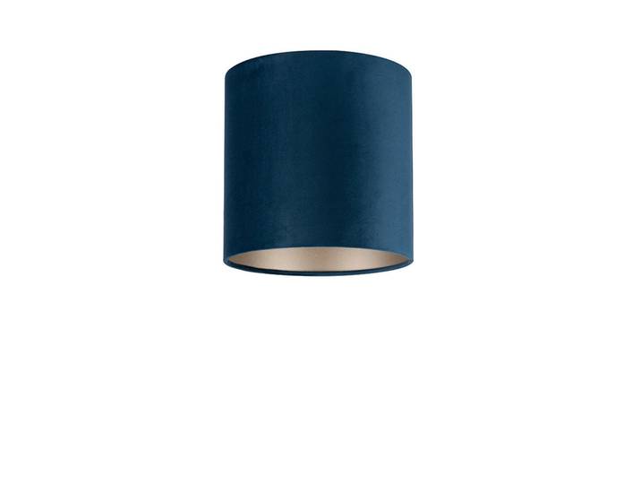 Leuchtenschirm Velour, Dunkelblau, Metall, zylindrisch, E27, 23 cm, Lampen & Leuchten, Innenbeleuchtung, Lampenschirme