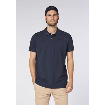 Poloshirt CHIEMSEE, Herren, Gr. 3XL (64/66), total eclipse, 100% Baumwolle, unifarben, regular fit, ohne Ausschnitt, gerader Abschluss, Shirts, - ideal für Sport & Freizeit
