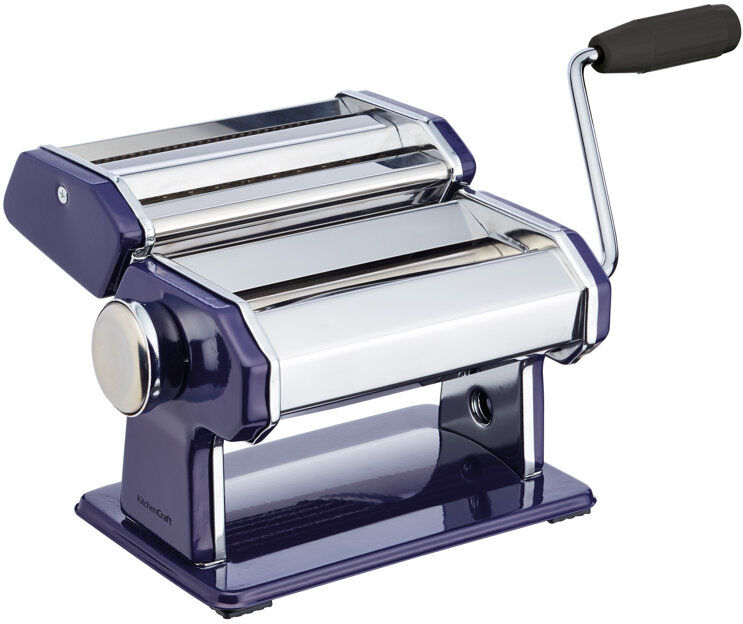 KitchenCraft World of Flavours Stainless Steel Pasta Machine Blue 25cm H X 35cm W X 19cm D