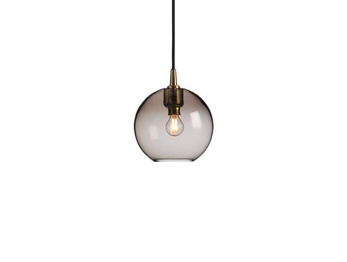 Belid Gloria Pendelleuchte Ø19cm Messing-Rauchglas