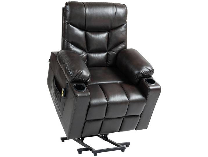 CLP Sessel Lederlook braun, Braun, Metall, 84x104x95 cm, Wohnzimmer, Sessel, Polstersessel