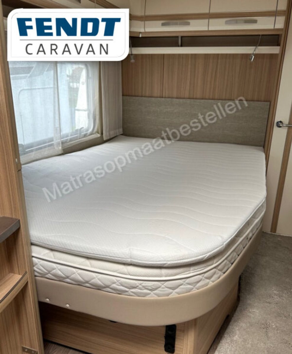 Topdekmatras koudschuim voor Fendt caravan, maatwerk, dikte: 6 cm, soepel-medium