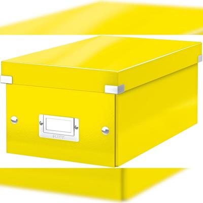 LEITZ Ablagebox Click & Store Wow DVD Graukarton gelb Packung mit 6 Stück