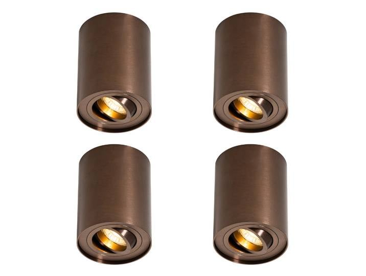 Lot de 4 spots de plafond modernes bronze foncé orientables et