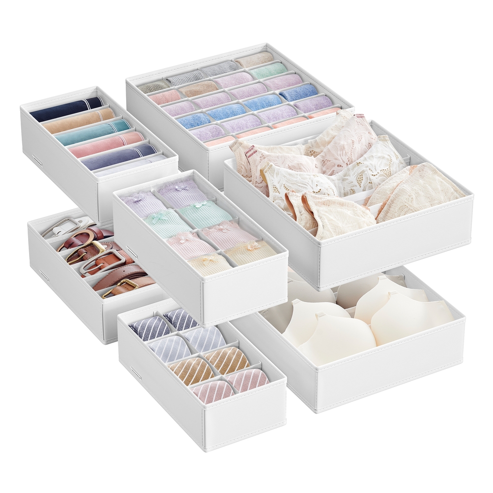 SONGMICS Unterwäsche-Organizer 8er Set wolkenweiß RUS008W01