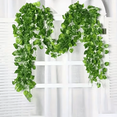Inspire Curations Artificial Ivy Leaf Hanging Garland Lush Green Vine Decor For Home & Events watermelon 100m (50string)