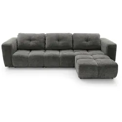 ECKSOFA ARTE 03 Grau Chenille mit Schlaffunktion