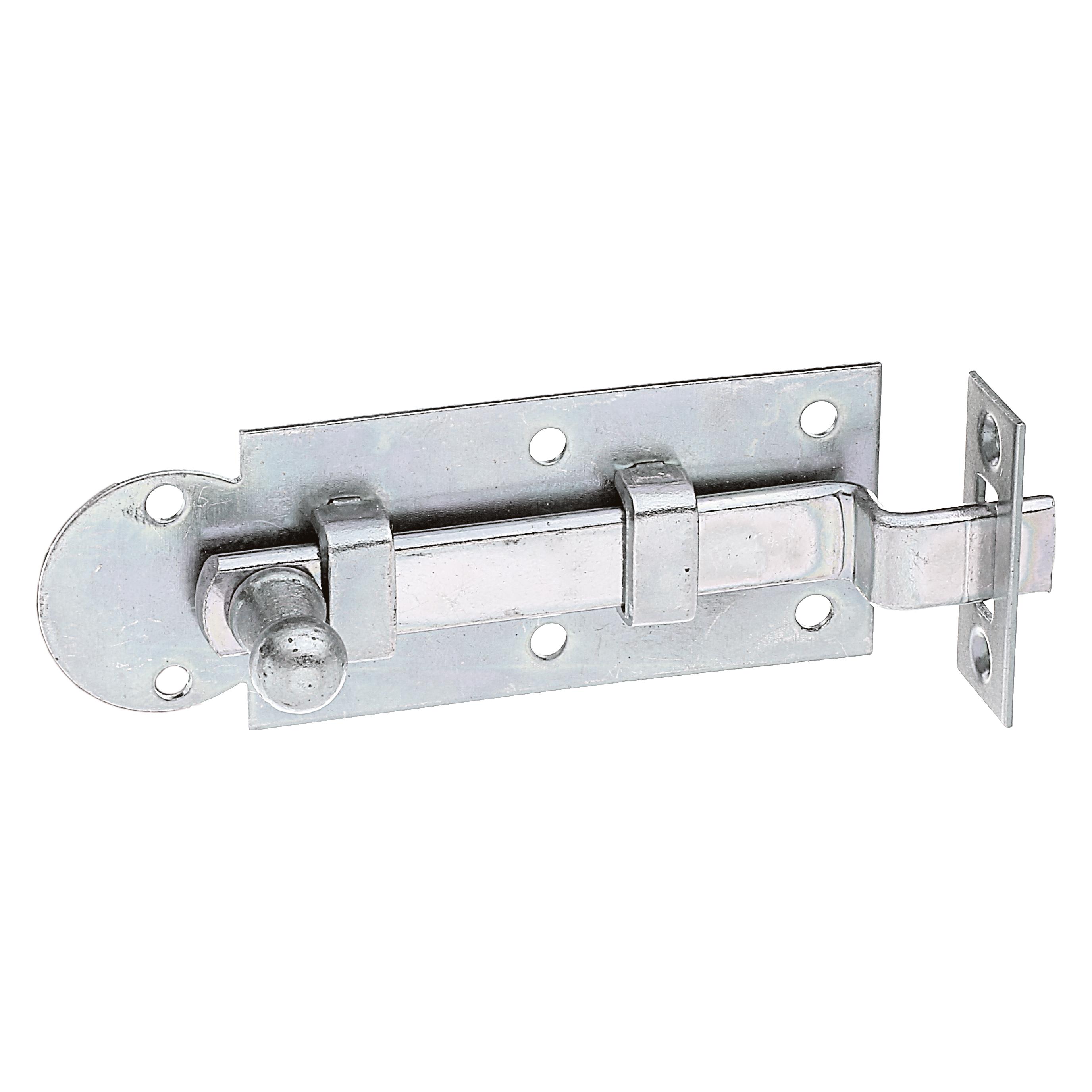 Alberts Fensterriegel gekrpft mit Knopf, 80 x 30 x 10 mm, Galv. gelb verzinkt (1 Stk.) (113216)