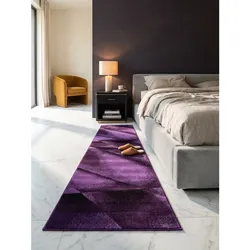 Teppich Kurzflor ASPEN in Violett, abstrakt, 80 x 300 cm