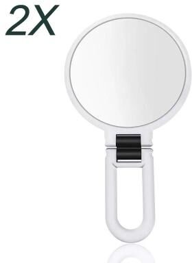 Uplift Picks Folding Magnifying Makeup Mirror 2X 5X 10X 15X Portable Travel Mirror white (2x)