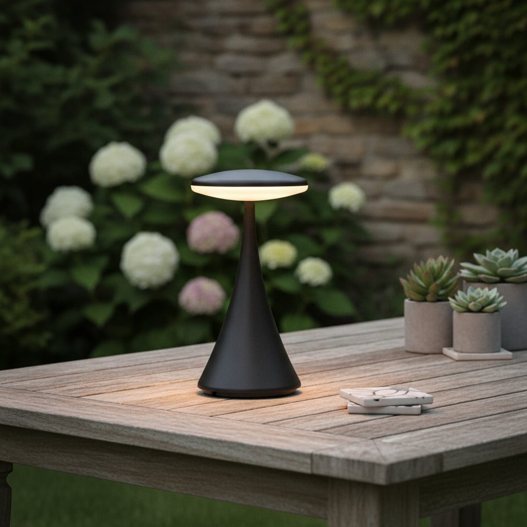 Lyora Elbo oplaadbare LED-tafellamp zwart met USB