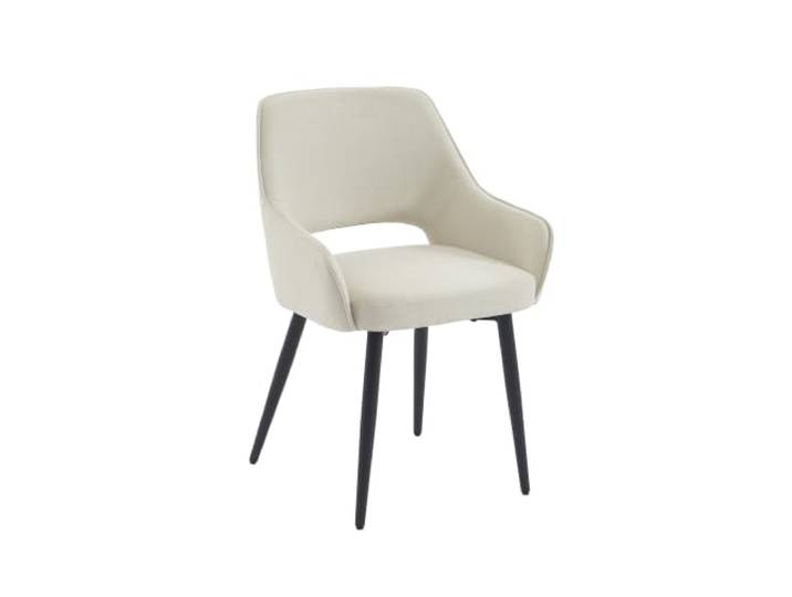 BAÏTA 2 Sessel Unni Stoff, Beige, Metallbeine, Schwarz