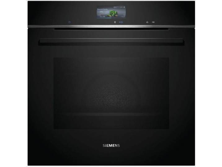 SIEMENS Backofen iQ700 HB776G1B1, iQ700 Einbau-Backofen, Schwarz, Edelstahl, EEK: A+, mit Teleskopauszug nachrüstbar, Pyrolyse-Selbstreinigung, activeClean® - Selbstreinigungs-Automatik