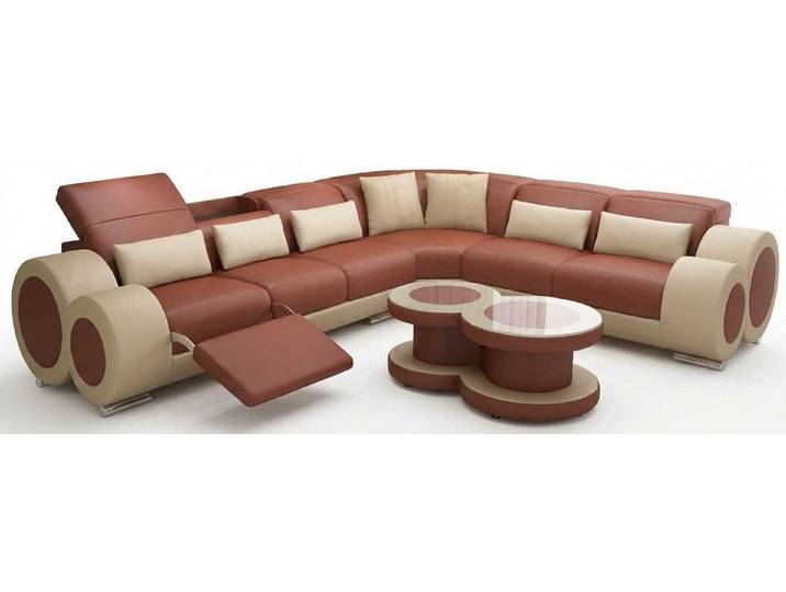 JVmoebel Ecksofa Braunes Ecksofa L Form Couchtisch Komfort Wohnzimmer Design Möbelset, 2 Teile, Special features