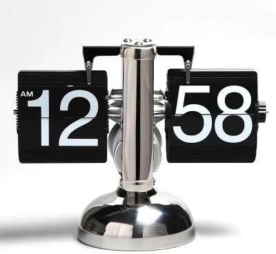 Uplift Picks Nordic Retro Automatic Flip Desk Clock With Large Number Display black Single Leg