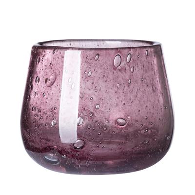 Tischvase FINK "MARLY", lila (fuchsia), B:13,5cm H:11cm T:13,5cm Ø:13,5cm, Glas, Vasen, wasserdicht, durchgefärbt, mundgeblasen