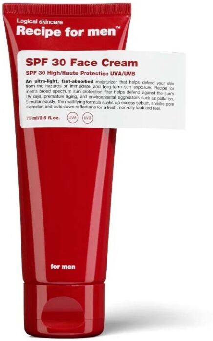 Recipe for Men SPF 30 Facial Moisturiser 75ml