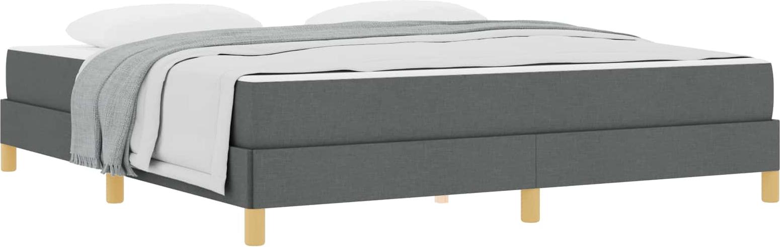 Boxspringbett, Doppelbett für 2 Personen, mit mittelfester Taschenfederkernmatratze, Holzwerkstoff & Stoff, 180x200 cm, Dunkelgrau