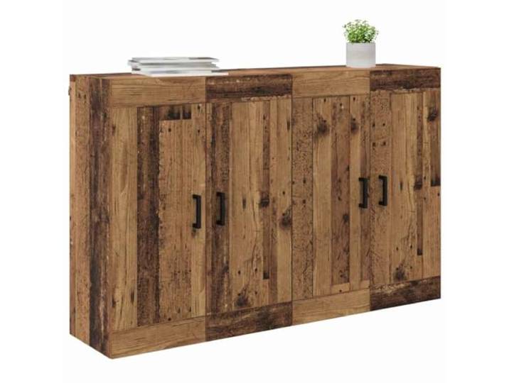 KTHLBRH Wandschrank 2 Stück Altholz 69,5 x 34 x 90 cm Mehrschichtholz, 4 Türen, Wandmontage, Regale im Inneren, modernes Design
