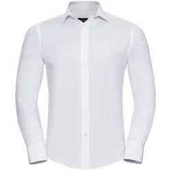 Russell Collection Körperbetontes Stretch Hemd  Langarm, white, S