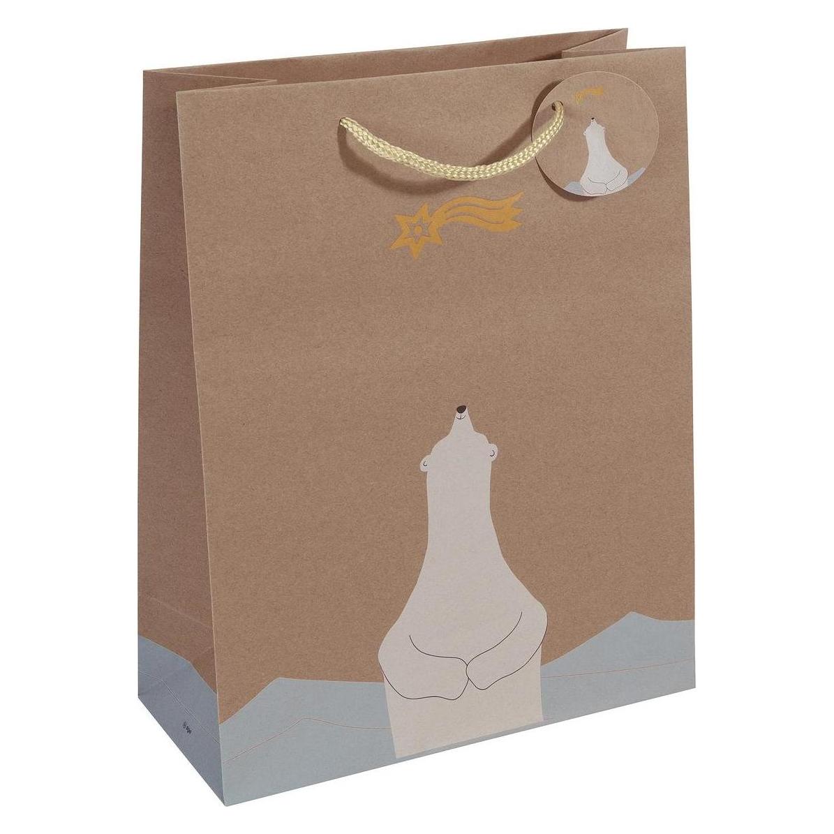 Sigel 5 Geschenktaschen Polar bear with shooting star Motiv 26,0 x 33,0 cm (5x) (GT049)