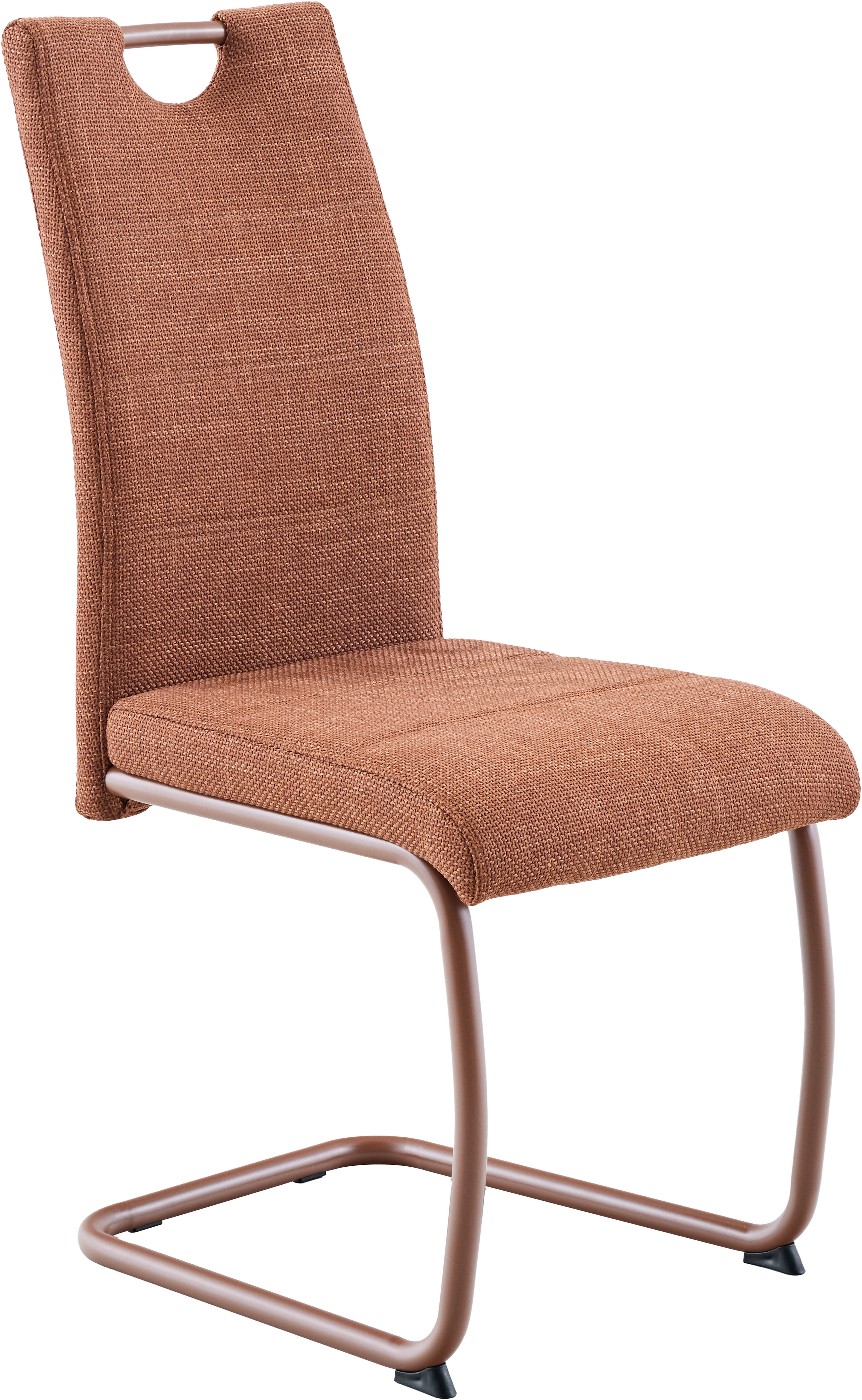 Freischwinger HELA "FLORENZ", braun (copper, copper, copper), B:43cm H:97,5cm T:61cm, Metall, Polyester, Stoff, Stühle, Freischwinger, Rundrohrgestell Matching Colour, gepolstert, mit Griff copper, copper, copper B/H/T: 43cm x 97,5cm x 61cm, 1 Stk., Micro