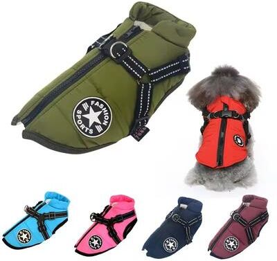 Inspire Select WinterWarm Waterproof Dog Coat With Integrated Safety Harness m