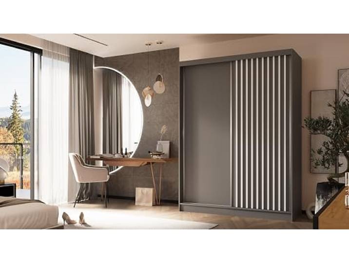 ALTDECOR Schwebetürenschrank, Kleiderschrank LABELO - 160x216 Garderobenschrank mit viel Stauraum, Vielseitiger, Schrank