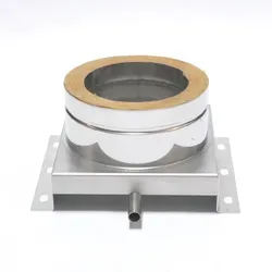 ASTEC Isolierte Verankerungsplatte mit Ablauf 60 mm Doppelwandig Edelstahlschornstein DN113-300