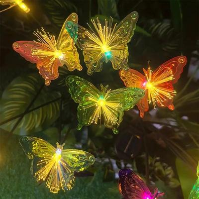 Uplift Essentials Solar Butterfly & Flower Landscape Decoration Lights warm Optical Fiber