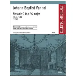 Sinfonie C-Dur op.7/c9 für Kammerorchester Stimmensatz (Harm. u. Streicher 4-3-2-2-1), Fachbücher von Johann Baptist (Krtitel) Vanhal