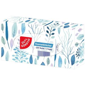Gut&Günstig Kosmetiktücher, 3-lagig, Tissue, weiß, 120 Tücher