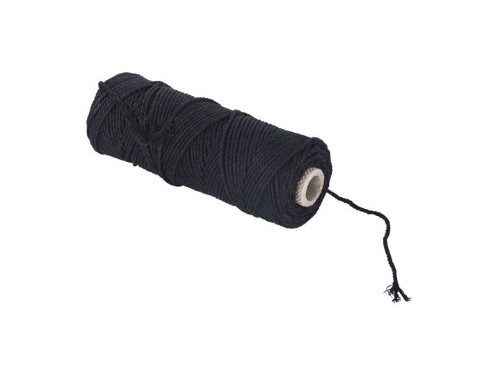 Rayher Baumwollgarn Schwarz ⌀ 2.5 mm 70 m