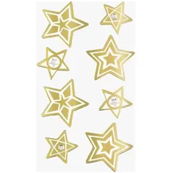 6x Heyda, Sticker, Weihnachtssticker Goldsterne (1 Sticker)