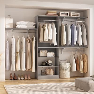 Rackcog 96'' W Tower Closet Organizer with DIY Shelves for Walk-in & Reach-in Closet