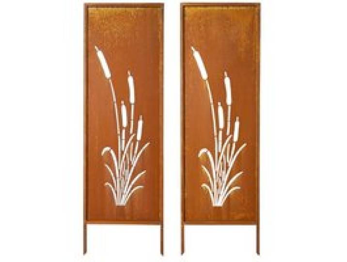 VEVOR Paravent, 50x160 cm 2er-Pack, Raumteiler Metall, Trennwand mit Erdspießen & Kohlenstoffstahlplatte, Sichtschutz, Raumtrenner, Dekorative Sichtschutzwand für Garten, Terrasse, Hof, Balkon