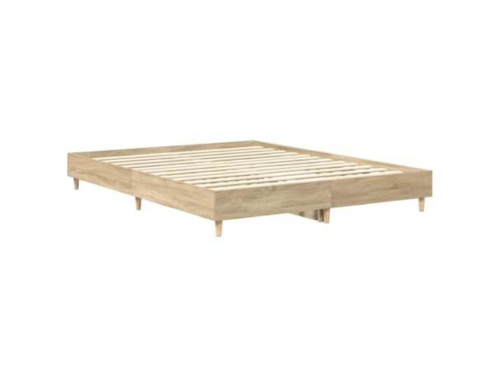 PUGYNBK Bettrahmen Sonoma 152 x 203 cm aus technischem Holz Minimalistisches Design, robuste Halterung, Montage mit 2 Personen, Reinigung mit feuchtem Tuch