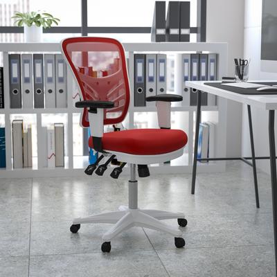 Lancaster Home Nicholas Mid-Back Blue Mesh Multifunction Executive Swivel Ergonomic Office Chair with Adjustable Arms