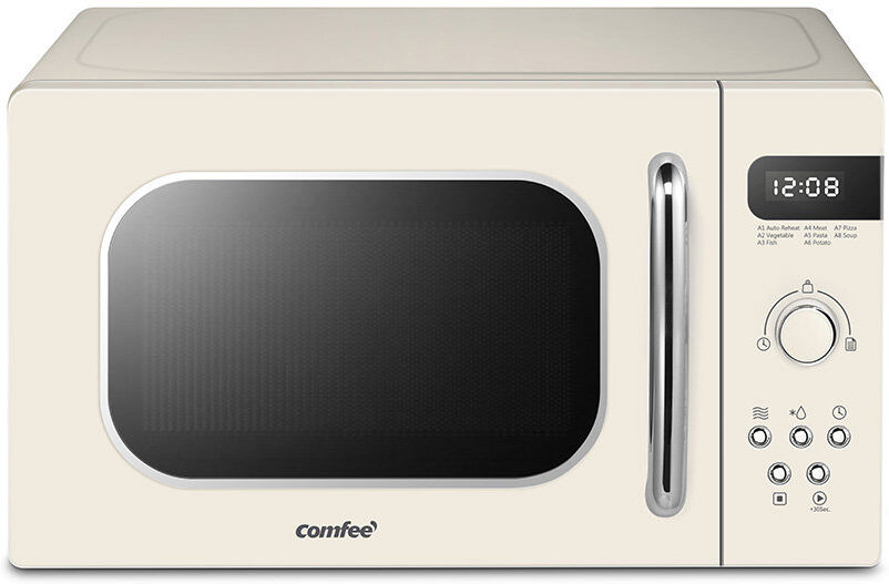 Living And Home 44cm 20m³ L 800W - Watt Smart External Countertop Microwave with Sensor Cooking and Air Frying Capability Cream 25.8cm H X 44cm W X 35.7cm D