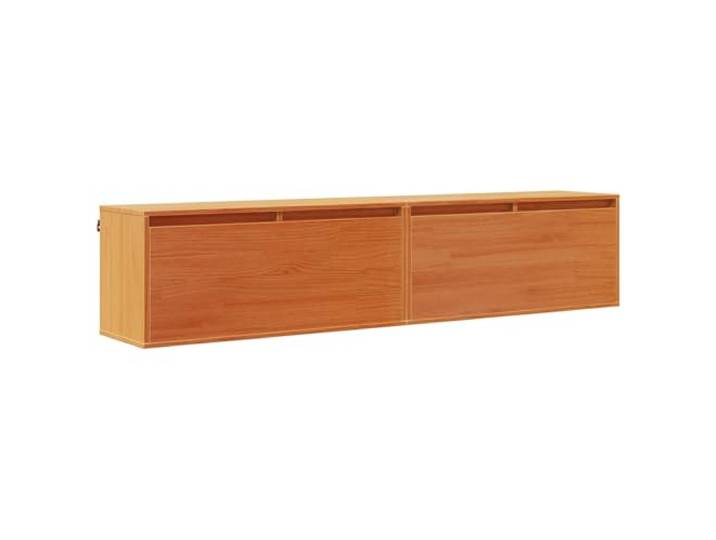 HAQWRDQSG Wandschrank 2er Set Massivholz Kiefer Wachsbraun 80x30x35cm Platzsparende Hängeschränke aus Kiefernholz für Schlafzimmer und Wohnbereich sorgen für Ordnung und zeitlosen Stil.