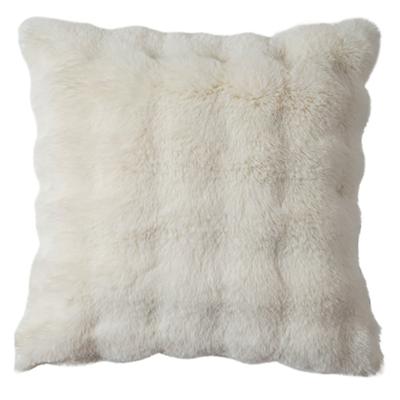 Dekokissen OTTO HOME "Briee Premium", weiß (creme), B:50cm L:50cm, Polyester, Dekokissen_Sitzkissen_Kissenhüllen, Kissenhülle mit Fell-Optik, unifarben, hochwertig, extra weich