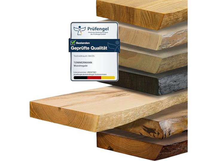 tømmermann - Wandregal mit Baumkante - massives Schweberegal Farbe Natur 120 cm Länge - Regalbrett aus Eschenholz 100% natürlich - Rustikales Wandboard mit unsichtbarer Wandmontage Massivholzbrett