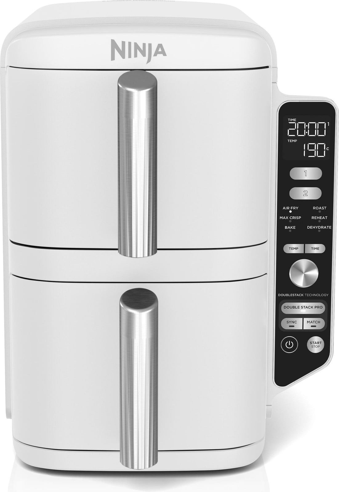 Ninja Double Stack XL SL400EUWH heteluchtfriteuse zonder olie, 9,5 liter, 6 programma's, 2470W, wit