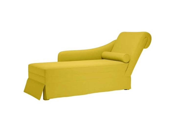 Fauteuil long avec traversin et accoudoir droit jaune velours fauteuil fauteuil de détente fauteuil long 4009788